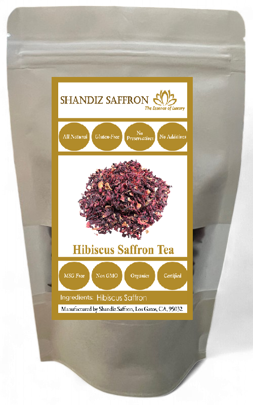 Shandiz Saffron Hibiscus Flower Whole Organic Tea