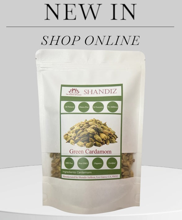 Shandiz Organic Green Cardamom Pods Jumbo Grade, Hand Picked