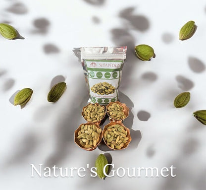 Shandiz Organic Green Cardamom Pods Jumbo Grade, Hand Picked